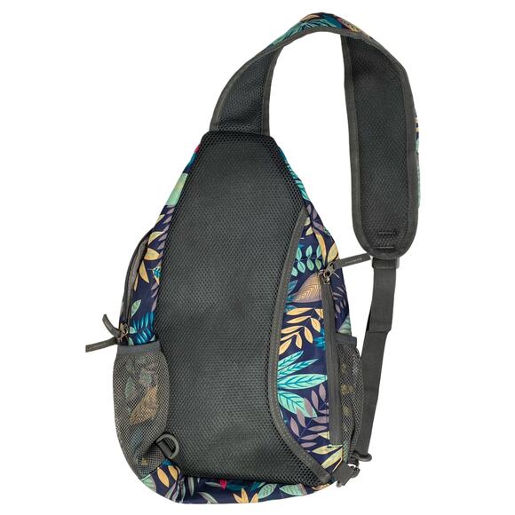 G4Free Sling Back Back Pack Bag Blue Leaf - Picture 2 of 9